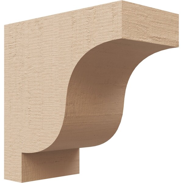 Ekena Millwork 3"W x 6"D x 6"H Classic Newport Rough Cedar Woodgrain TimberThane Corbel, Primed Tan CORUR03X06X06NEWRCPR - main